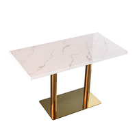 Modernes Design Künstlicher Marmor Desktop Esstisch Restaurant Cafe Shop Fast Food runder Tisch mit Metall basis