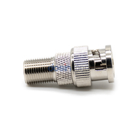 Adaptateur RF BNC mâle 180 degrés 50 ohms à montage en saillie nickelé vers prise jack femelle F