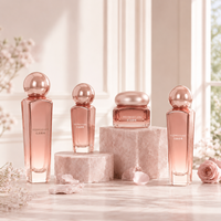 Ensemble de flacons de soin de la peau en verre premium rechargeables et uniques, 50g 40ml 80ml 100ml, élégant récipient cosmétique brun avec bouchon
