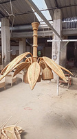 Plafonnier Vintage en Rotin Palmier, Lustres Pendentifs, Lampes Suspendues du Vietnam