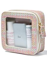 Sac cosmétique en PU tissé, grande capacité, double couche avec compartiment pour les voyages et les articles de toilette