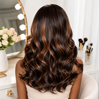 Perruque courte bob en cheveux humains pré-coupée avec dentelle frontale, ondulée, pré-épilée, couleur mèches, prête à porter sans colle