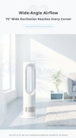 Ventilateur tour sans pales AZ588PRO 58CM, 3 modes chaud, 10 vitesses de refroidissement, télécommande, électrique, économe en énergie, sain, pour hôtels et usage domestique