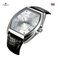 Montre à quartz de luxe pour homme PRECIOUS DUKE 8167, boîtier tonneau en alliage de zinc, bracelet en cuir de vachette, verre minéral, Shanghai