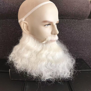 Qingdao Modern <strong>Hair</strong> Wholesale Realistic Short <strong>Yak</strong> Lace Santa Claus Beard with Mustache Blend <strong>Hair</strong> Product - Product Image 1