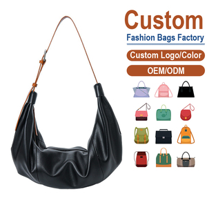 Factory Direct Niche Genuine Leather Hobo <b>Bag</b>, Contrast Color Adjustable Strap Women Cowhide Shoulder <b>Bag</b> - Product Image 1