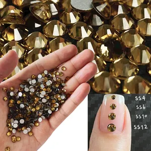 Yantuo Flachbett Oberst Topaz Strass lose Nagelkunst Strass Glas Strass Großhandel ss3-ss20 Lieferant Nicht-Reparatur