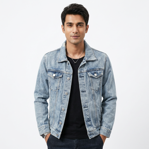 Wholesale <b>Customized</b> Men's <b>Jackets</b> Washed <b>Denim</b> Jean <b>Jackets</b> Hot Selling Street Wear Fashionable Streetwear <b>Jacket</b> - Product Image 1