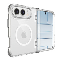 Pour iPhone Duo, nouvelle coque de téléphone magnétique transparente 2-en-1 pour iPhone 18, support central à ressort, coque de protection pour téléphone
