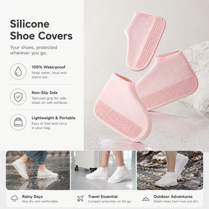 Prix de gros, couvre-chaussures en silicone imprimés sur mesure, plusieurs tailles, antidérapants, imperméables, bottes de pluie pour adultes - Product Image 1