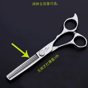 กรรไกรตัดผมมืออาชีพชวนเปิ่น 30 ฟัน กรรไกรตัดผมสแตนเลสแบบแบน สำหรับคนถนัดขวา สีเงิน - Product Image 5