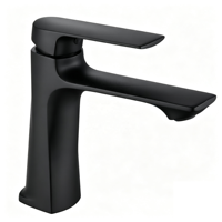 Robinet mélangeur moderne monocommande gris anthracite brossé pour lavabo de salle de bain, élégant robinet de lavabo pour salles de bain résidentielles et hôtelières