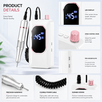 Machine à ongles électrique professionnelle, portable, en plastique, avec pièce à main robuste, 30000 tr/min, prise universelle