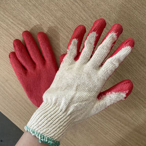 Gants de sécurité en coton latex enduit de caoutchouc vietnamien, anti-coupure, antidérapants, réutilisables, tricotés, calibre 10, protection pour le jardinage - Product Image 1