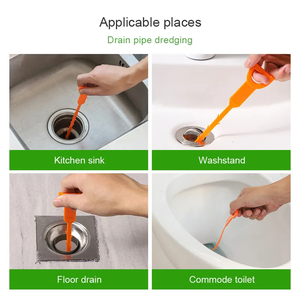 Rimozione dello zoccolo dello scarico dei capelli detergente per lo scarico del lavandino portatile strumento per la pulizia dello zoccolo di scarico del serpente della fogna della cucina - Product Image 5