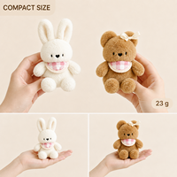 Mini jouet pour chien en peluche Ours et Lapin avec sonnette et papier froissé