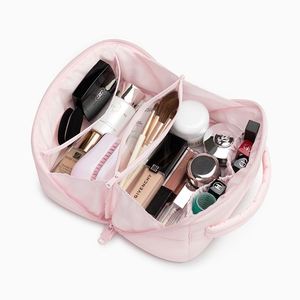 Grande Trousse de Toilette de Voyage Portable Imperméable en Nylon Rembourré avec Fermeture Éclair, Trousse de Maquillage et de Soins de la Peau Tendance et Souple - Product Image 3