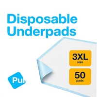 PULP Chucks Cotton Disposable 36x36 Underpads |   50 unités |   Alèses absorbantes extra larges pour incontinence |   Étanche et anti-fuite |