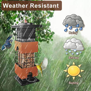 Умная Экологически чистая железная кормушка для птиц емкостью 2,5 фунтов, Прямая поставка с завода, емкость 2,5 фунтов, умное давление, защита от белок, подвеска - Product Image 5