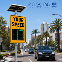 Panneau radar de vitesse solaire à affichage LED 2 chiffres, signalisation haute visibilité pour la sécurité routière en zone scolaire, IP67