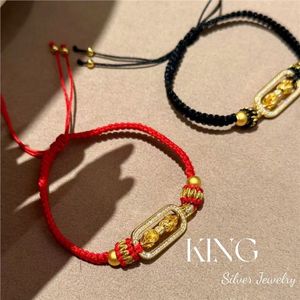 Pulsera de Plata S925 con Cierre en Forma de Candado, Chapada en Oro, Diseño de Cuerda Trenzada, Joyería Unisex para Regalo - Product Image 1