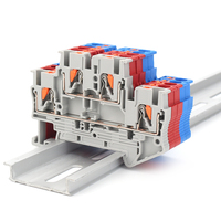 Bloc de bornes double niveau DIN Rail PTTB 2.5 à insertion rapide, connecteur de câblage traversant 2,5 mm² pour armoire de commande