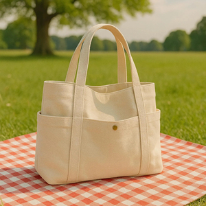 Bolsa de Lona Grande con Asas Largas para el Trabajo, la Escuela, Viajeros y Estudiantes, con Múltiples Bolsillos - Product Image 4