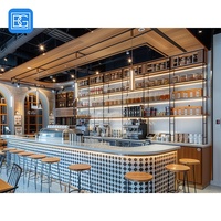 Comptoir de caisse en bois pour café moderne, vitrine à pain, espace de vente de pâtisseries, meuble de présentation