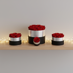 Cadeau personnalisé pour la Saint-Valentin et la fête des mères, roses éternelles de qualité supérieure, boîte cadeau ronde à bordure dorée, rose éternelle conservée - Product Image 4