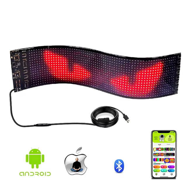 Hot Sale Eye-Catching LED Truck Car Display Screen Safety Window Screen Eye APP Programmable Text Animated Flexible LED Display