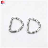 Accessoires de quincaillerie personnalisés : Anneau en D métallique fermé en fil de fer argenté de 15 mm de largeur intérieure pour sangle en nylon