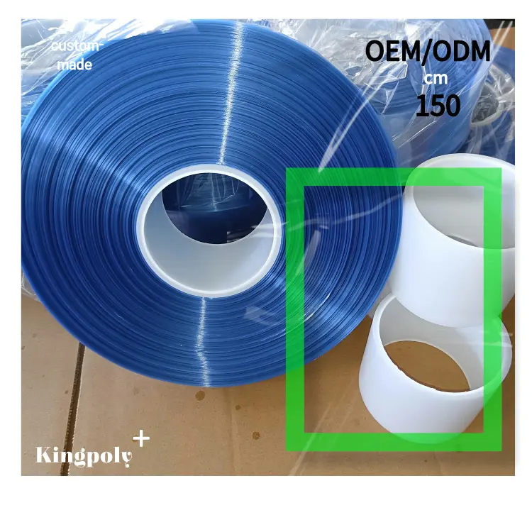 Película de PVC Termocontraíble de fábrica china, Rollo de tubo plegable central de una sola pieza, personalizado