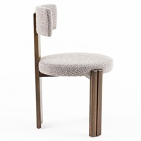 Chaise de salle à manger moderne et élégante en bois de frêne massif, tissu gris confortable, dossier en forme de T, aucun assemblage requis, personnalisable