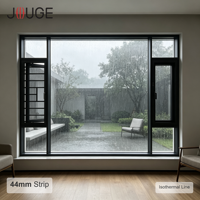 Fenêtre extérieure en aluminium JOUGE à écran intégré, série 120, épaisseur de paroi 1,8 mm, bande PA66 de 44 mm pour l'architecture moderne