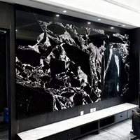 Dalle de marbre noir Grand Antique noir et blanc pour carrelage, comptoir de salle de bain, panneau mural, projets de villas et d'hôtels