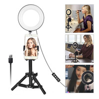 Zomei Zm100 6" 16cm Anneau lumineux en plastique à température de couleur réglable (Support trépied et support de téléphone portable, CRI élevé 95)