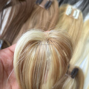 <span class=keywords><strong>Frange</strong></span> à clipser 100% <span class=keywords><strong>cheveux</strong></span> humains, <span class=keywords><strong>frange</strong></span> naturelle nouée à la main, balayage brun, extension de <span class=keywords><strong>cheveux</strong></span> à clipser sur la tête - Product Image 3