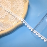 Élégance Française – Dentelle Brodé en Polyester Multicolore en Forme de Cœur de 1,5 cm pour DIY, Ourlets de Jupes et Rideaux