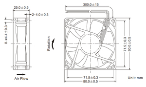80mm 8025 12V 2pin không chổi than 80x80x25mm yên tĩnh dòng chảy hướng trục PC Quạt làm mát - Product Image 5