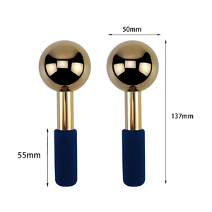 Cryo <span class=keywords><strong>Stick</strong></span> de mano de acero inoxidable dorado, alivia la fatiga ocular, rodillo de enfriamiento Facial, herramienta de masaje de globo de hielo - Product Image 6