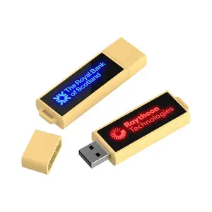 Milieuvriendelijk Stro Pendrive 128Gb Usb Stick Recyclebaar Led Light Up Logo Usb Flash Drives 4Gb 8Gb 16Gb 32Gb 64Gb