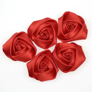 Petit nœud de roses en Satin, 10 pièces, pour décoration, boîte-cadeau pliable avec ruban, meilleure vente