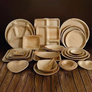 Assiettes jetables biodégradables <span class=keywords><strong>en</strong></span> <span class=keywords><strong>feuille</strong></span> <span class=keywords><strong>de</strong></span> palmier personnalisées <span class=keywords><strong>en</strong></span> gros – Rondes/Carrées – Pour camping, fêtes, avec logo moderne - Product Image 2