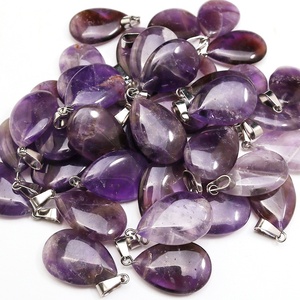 Liontin tetesan air kristal alami liontin jimat tetesan air batu penyembuhan untuk membuat perhiasan kalung - Product Image 3