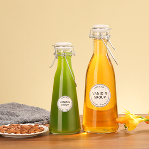 Botella de Vidrio de 1 <span class=keywords><strong>Litro</strong></span> con <span class=keywords><strong>Tapa</strong></span> Abatible, Botella de Vidrio para Almacenamiento de Licores, Whisky, Bebidas y Refrescos con <span class=keywords><strong>Tapa</strong></span> Hermética - Product Image 6