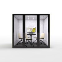Cabine de bureau modulaire insonorisée, structure en alliage d'aluminium, design moderne pour immeuble de bureaux et usage commercial