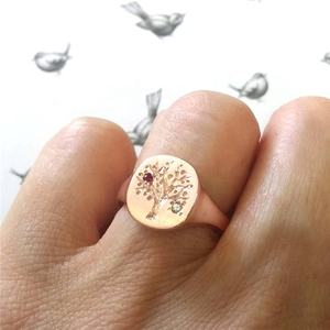 Janice SS20 Sterling gioielli in <span class=keywords><strong>argento</strong></span> albero <span class=keywords><strong>della</strong></span> <span class=keywords><strong>Vita</strong></span> di compleanno colorato <span class=keywords><strong>anello</strong></span> con sigillo di pietra per le donne - Product Image 5