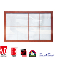 Fenêtre en verre trempé au design moderne avec protection anti-UV pour salon et salle de bain, fenêtre fixe en alliage d'aluminium