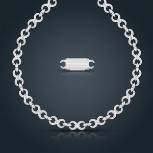 <b>Silver</b> 925 Iced Out <b>Chain</b> Necklace Rhodium Plated Moissanite Tester Proof Link <b>20</b> <b>Inch</b> Unisex Hip Hop Jewelry Gift - Product Image 2