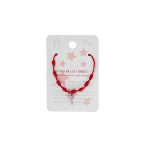 PULSERA T Stainless Steel Seven Star Knot <b>Bracelet</b> <b>Red</b> String With Cross Charm Fashion Jewelry For Women - Product Image 2